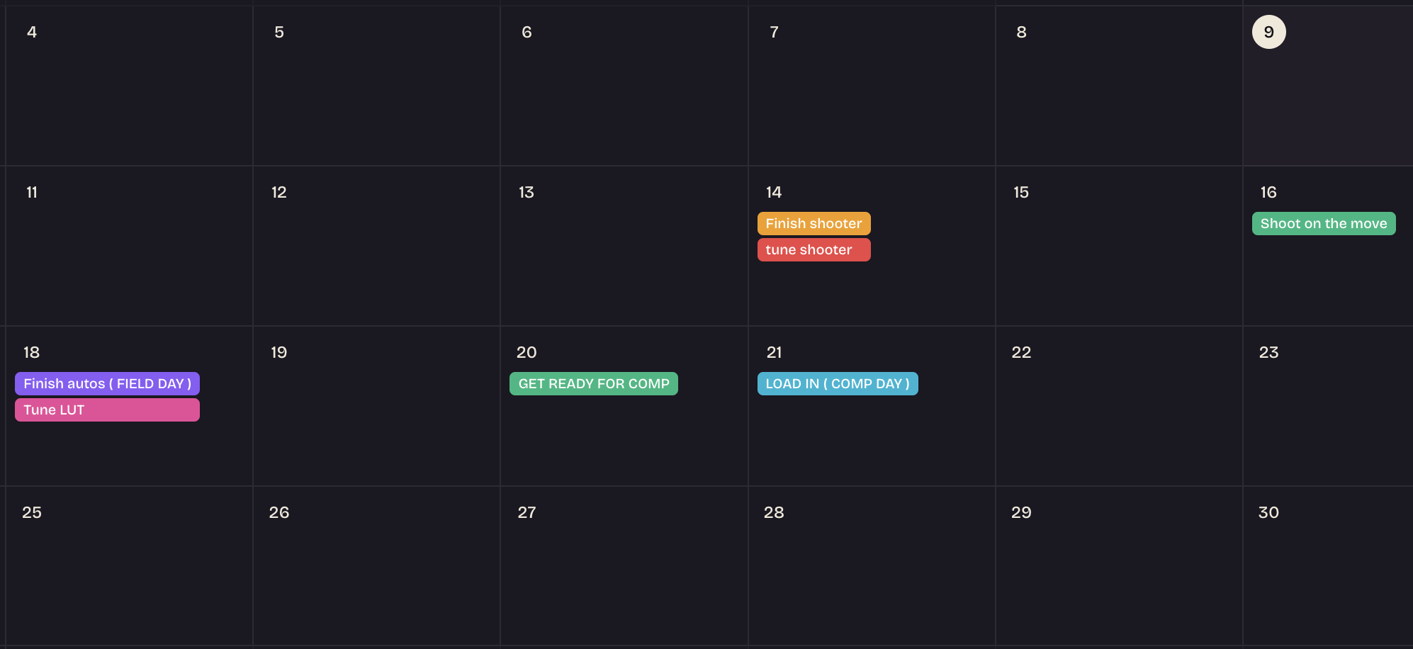 AltHub calendar
