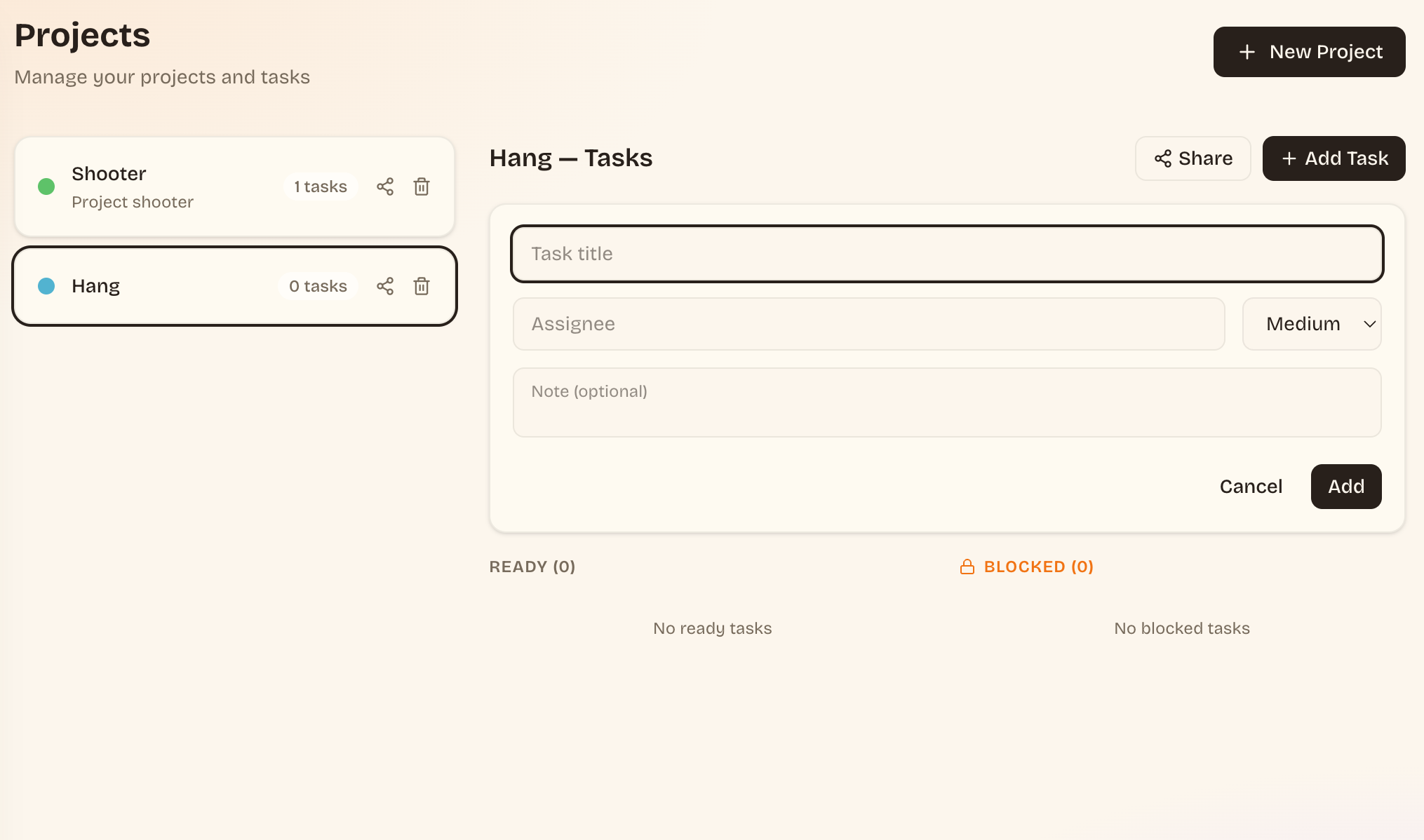 AltHub Projects and Tasks